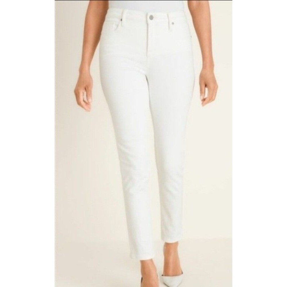Chico's Women's White High-rise Straight So Slimming Jeans 34X28